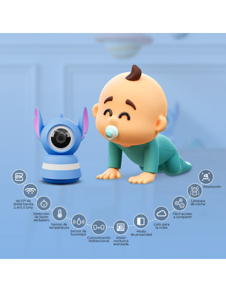 Monitor inteligente Wi-Fi® PTZ para bebé