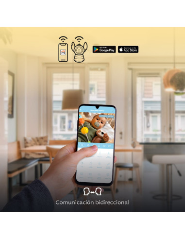 Monitor inteligente Wi-Fi® PTZ para bebé